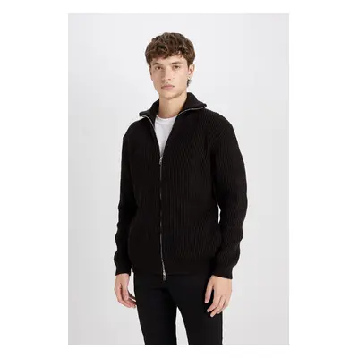 DEFACTO Standard Fit Turtleneck Cardigan