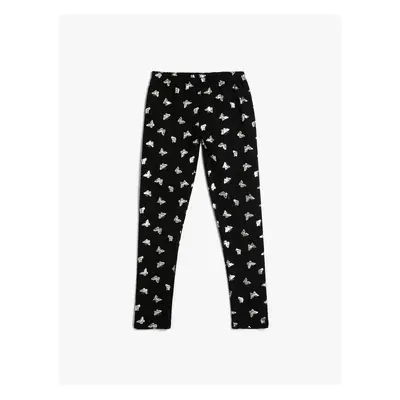 Koton Butterfly Leggings Shiny Printed Cotton