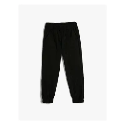 Koton Basic Jogger Sweatpants Textured Elastic Waist Pocket