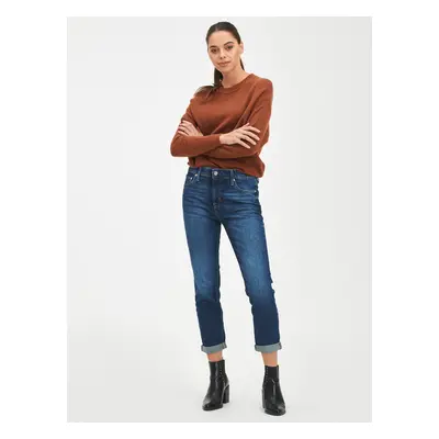 Tmavě modré dámské džíny GAP Mid rise universal slim boyfriend jeans