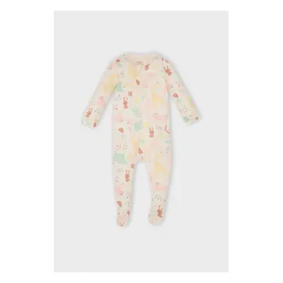 DEFACTO Baby Girl Newborn Safari Printed Jumpsuit