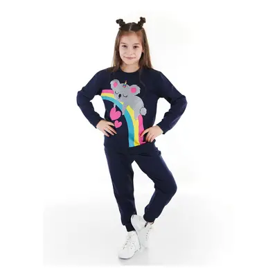 Denokids Glitter Koala Girl's Winter Tracksuit Set