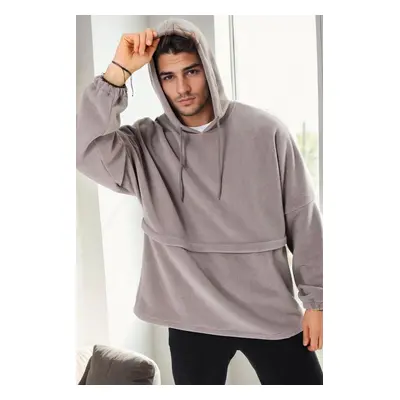 17817 Dewberry Oversize Hoodie Mens Fleece-GREY