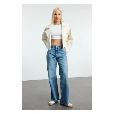 Trendyol Blue High Waist Wide Leg Jeans