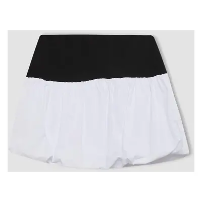 DEFACTO Cool Balloon Fit High Waist Cotton Lined Mini Skirt