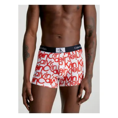 Oranžovo-krémové pánské vzorované boxerky Calvin Klein Underwear - Pánské