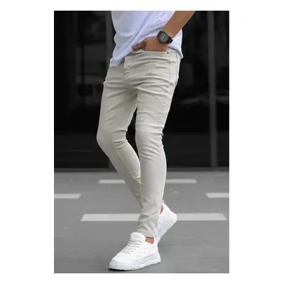 Madmext Men's Light Beige Canvas Slim Fit Trousers