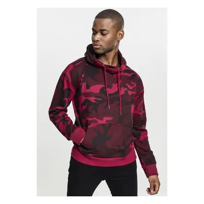 High Neck Camo Hoody Vínové maskování