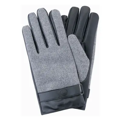 Ombre Elegant men's mixed material gloves - grey melange