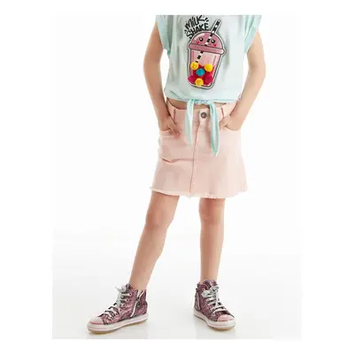 Denokids Girls Pink Denim Mini Skirt