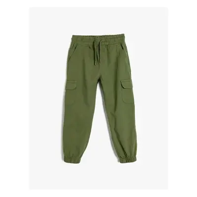 Koton Cargo Jogger Trousers Pocket Tie Waist Cotton