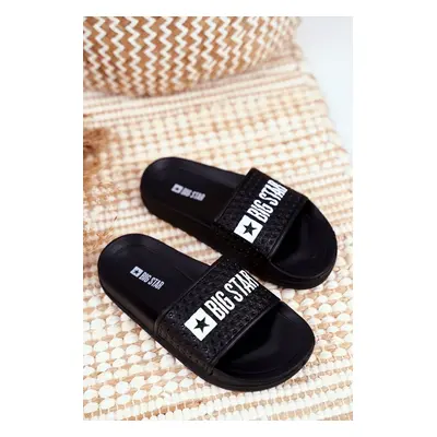 Slides Children's Big Star Quilted Black GG374800