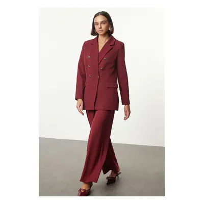 Trendyol Burgundy Button Detailed Blazer Jacket