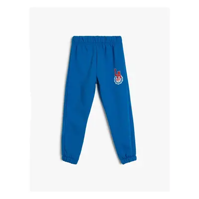 Koton Tracksuit Bottoms with Tied Waist and College Printed Pocket Detail