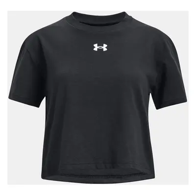 Under Armour Tričko UA CROP SPORTSTYLE LOGO SS-BLK - Holky