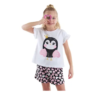 Denokids Heart Owl Girl's Summer T-shirt Shorts Set