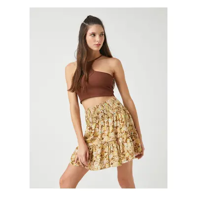 Koton Women's Floral Printed Mini Skirt