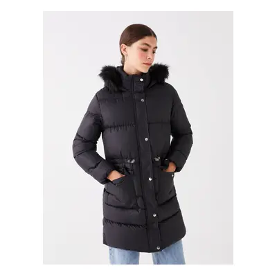 LC Waikiki Women's Hooded Plain Puffer Coat