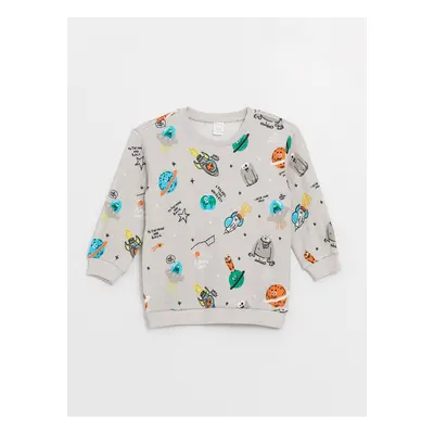 LC Waikiki Crew Neck Long Sleeve Printed Baby Boy Sweatshirt