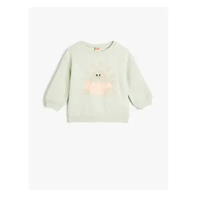 Koton Sweatshirt Printed Long Sleeve Crew Neck Raised Cotton