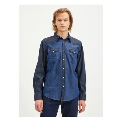 Levi&#39;s Tmavě modrá pánská džínová košile Levi's® Barstow Western Standard - Pánské