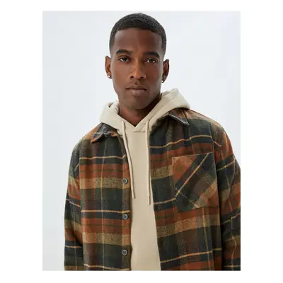 Koton Lumberjack Shirt Long Sleeve Winter Pocket Detail Cotton Blend