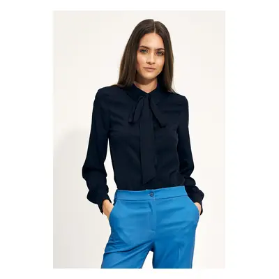 Nife Woman's Blouse B142 Navy Blue