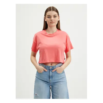 Cihlové crop top tričko Noisy May Alena - Dámské