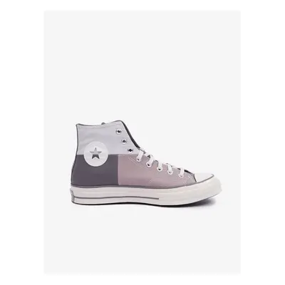 Růžovo-šedé pánské kotníkové tenisky Converse Chuck Crafted Patchwo - Pánské