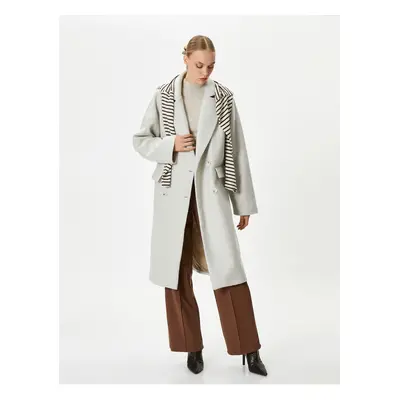 Koton Oversize Cachet Coat Dvouřadý Knoflíky Krytá Kapsa