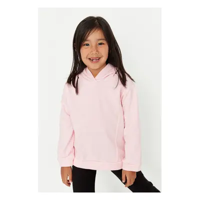 Trendyol Pink Basic Girls' Knitted Thick Sweatshirt with Fleece Fleece