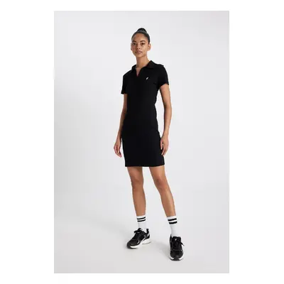 Defactofit Slim Fit Polo Collar Short Sleeve Dress