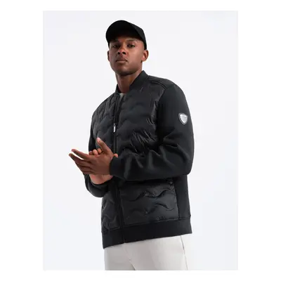 Ombre Men's quilted bomber jacket - black