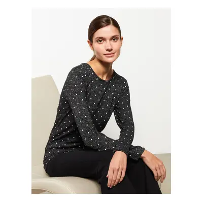 LC Waikiki Crew Neck Polka Dot Long Sleeve Women's T-Shirt