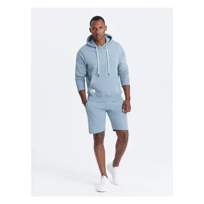 Ombre Men's sweatshirt set kangaroo sweatshirt + shorts