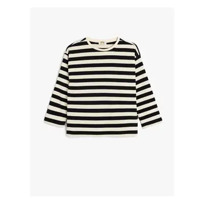 Koton Striped T-Shirt Long Sleeve Crew Neck Cotton