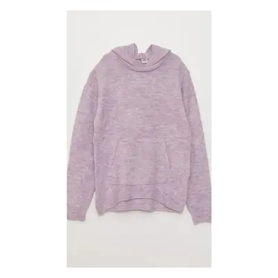 LC Waikiki Hooded Basic Long Sleeve Girl's Knitwear Sweater