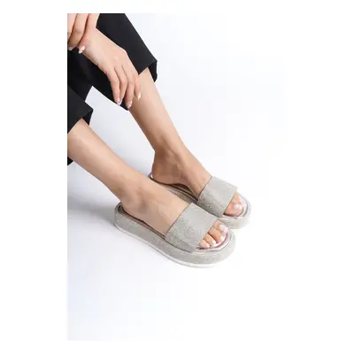 Capone Outfitters Women's Slippers with Wedge Heels and Stones