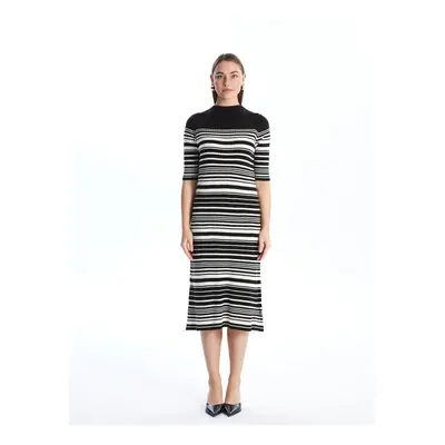 LC Waikiki Crew Neck Striped Short Sleeve Women's Knitwear Dress