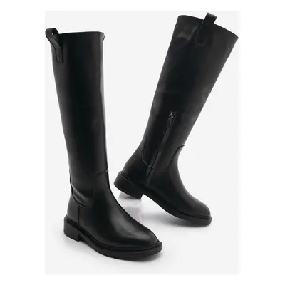 Marjin Women's Internal Side Zipper Casual Boots Sonate Black