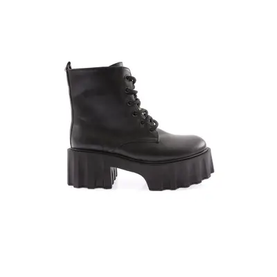 DGN Es801 Women's Thick Sole Lace-Up Boots BLACK