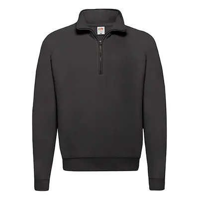 Black Men's Zip Neck Sweatshirt Fruit of the Loom