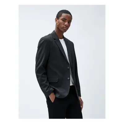 Koton Blazer Jacket Buttoned Stitching Detailed Pocket Slim Fit