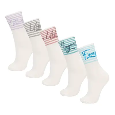 DEFACTO Women's Comfortable Elastic 5-Piece Cotton Long Socks