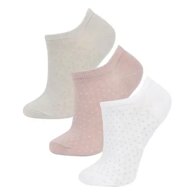 DEFACTO Women's 3-Piece Cotton Sneaker Socks