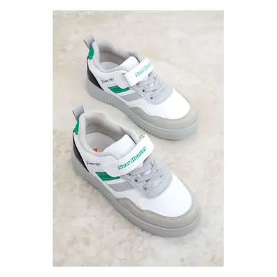 Soho Ice-White-Green Kids Sneaker