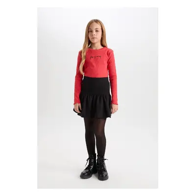 DEFACTO Girls' Basic Flat Waist Elastic Flounce Skirt