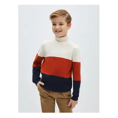 LC Waikiki Turtleneck Color Block Long Sleeve Boy's Knitwear Sweater