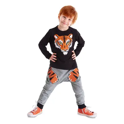 Denokids Tiger Claw Boy's Winter T-shirt Trousers Set