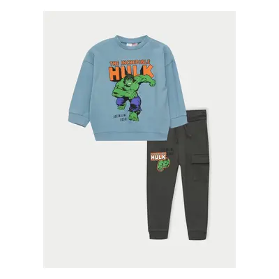 LC Waikiki Crew Neck Long Sleeve Hulk Print Baby Boy Sweatshirt and Sweatpants 2-piece Set